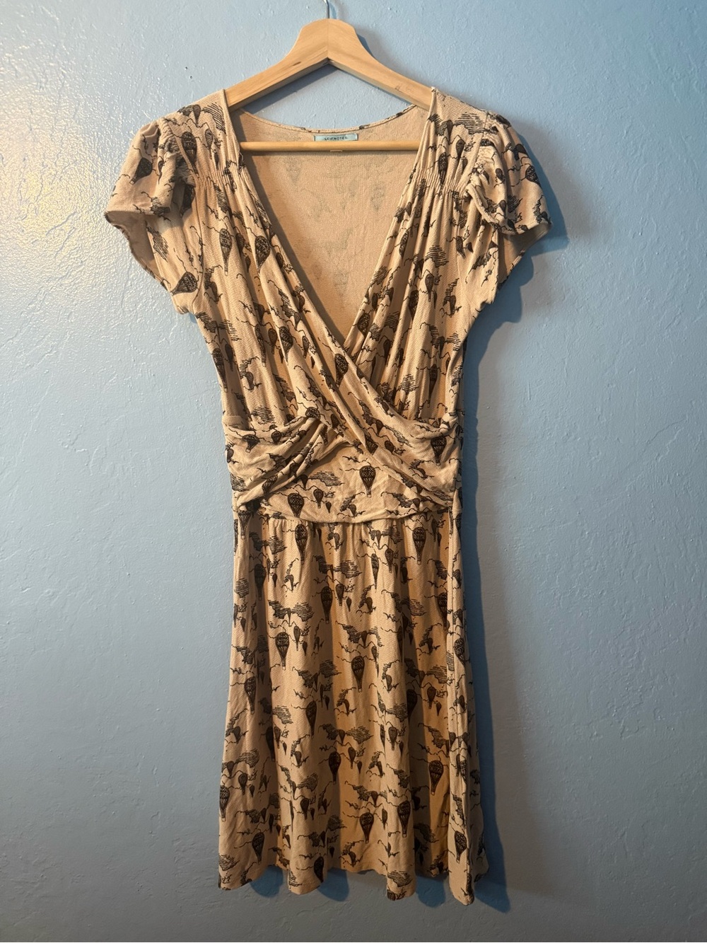 Anthropologie Liefnotes Cream Floral Wrap Dress